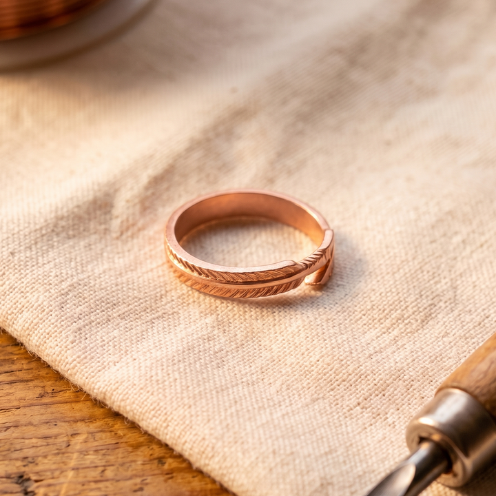 Women’s Adjustable Copper Statement Ring