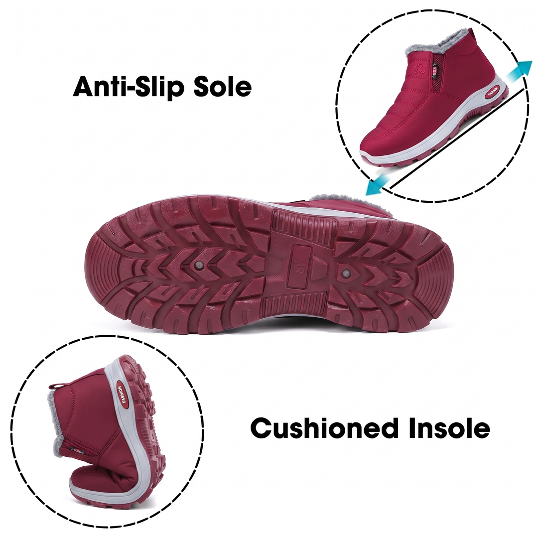 Women’s Quilted Slip On Ankle Boots Red