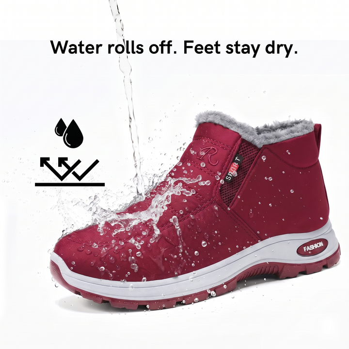 Women’s Quilted Slip On Ankle Boots Red