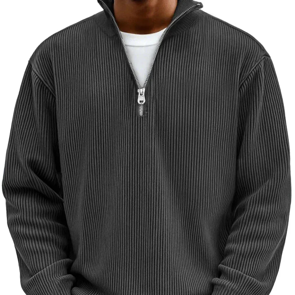 Men’s Ribbed Quarter Zip Sweater