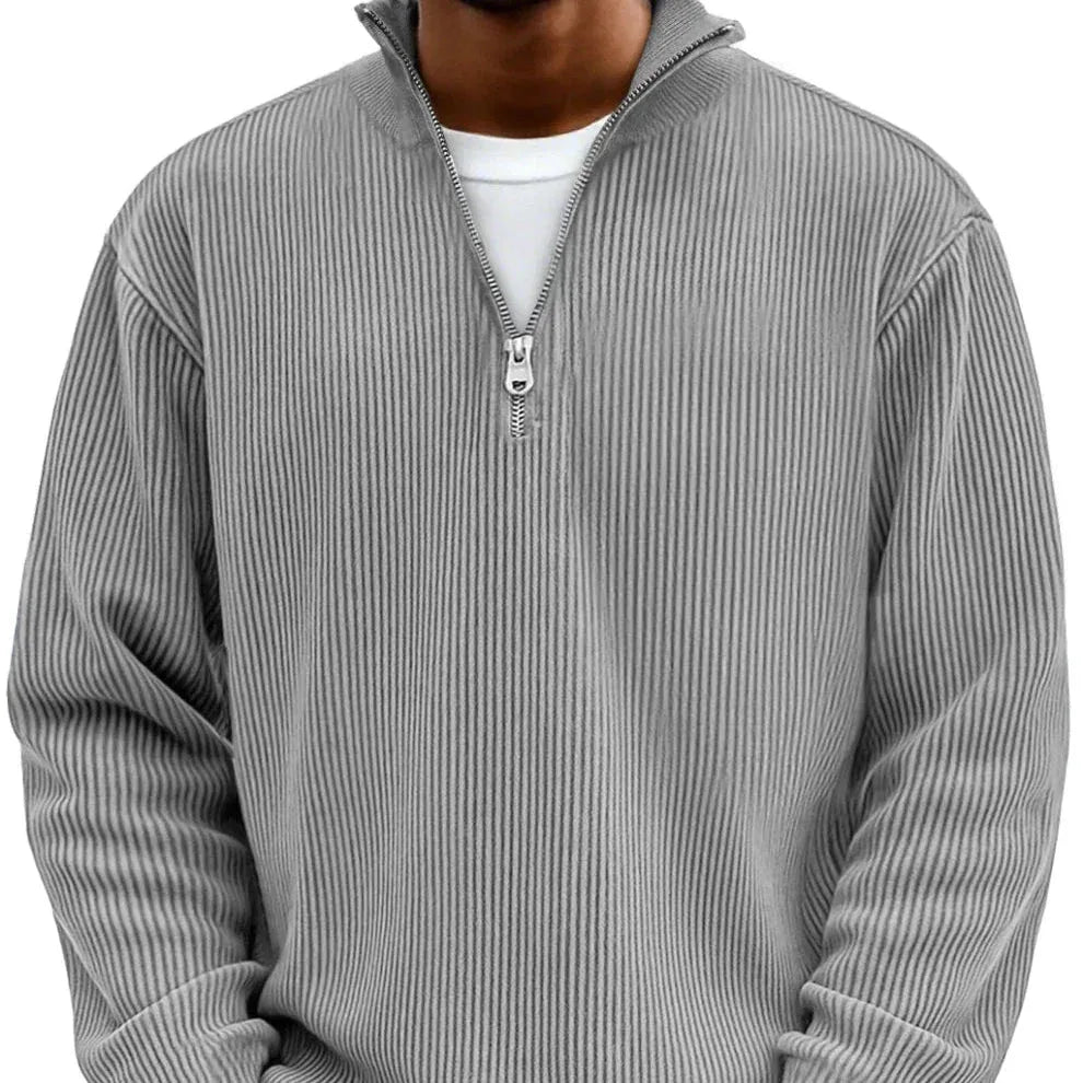 Men’s Ribbed Quarter Zip Sweater