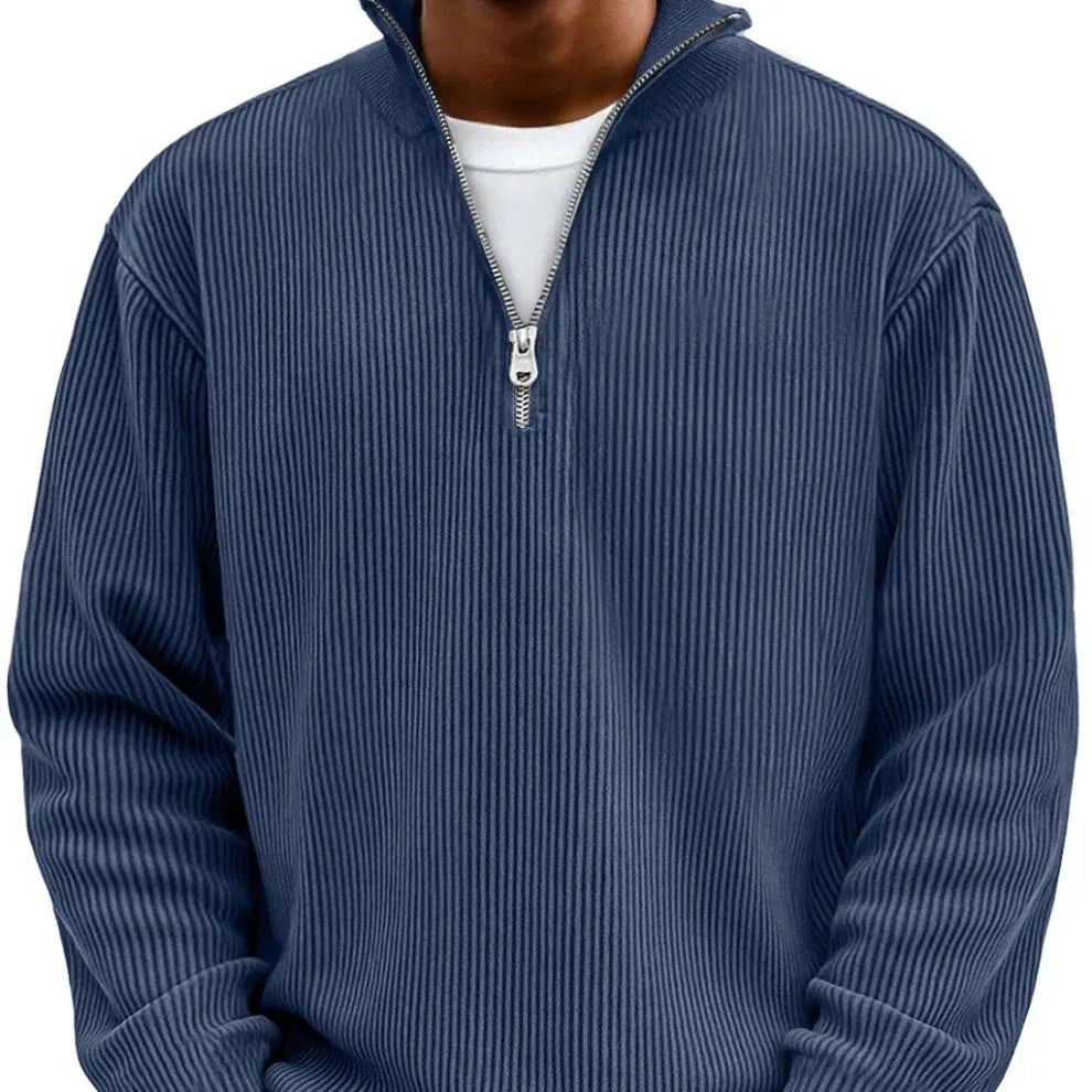 Men’s Ribbed Quarter Zip Sweater