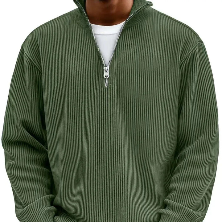 Men’s Ribbed Quarter Zip Sweater