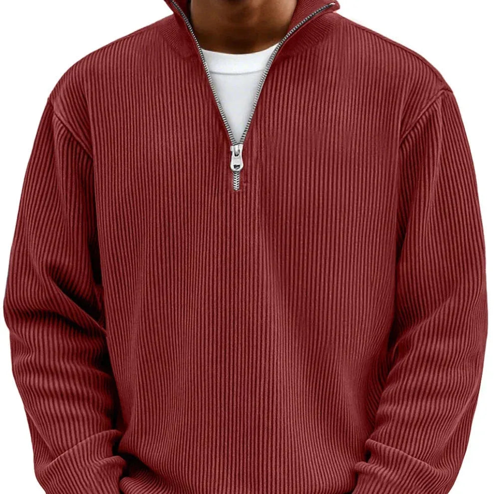 Men’s Ribbed Quarter Zip Sweater