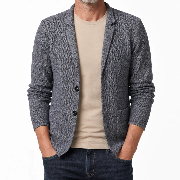 Men’s Textured Stand-Collar Cardigan