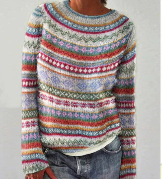 Women’s Retro Knit Pullover Sweater