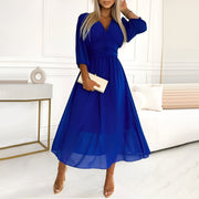 Women’s Elegant V-Neck Wrap Dress