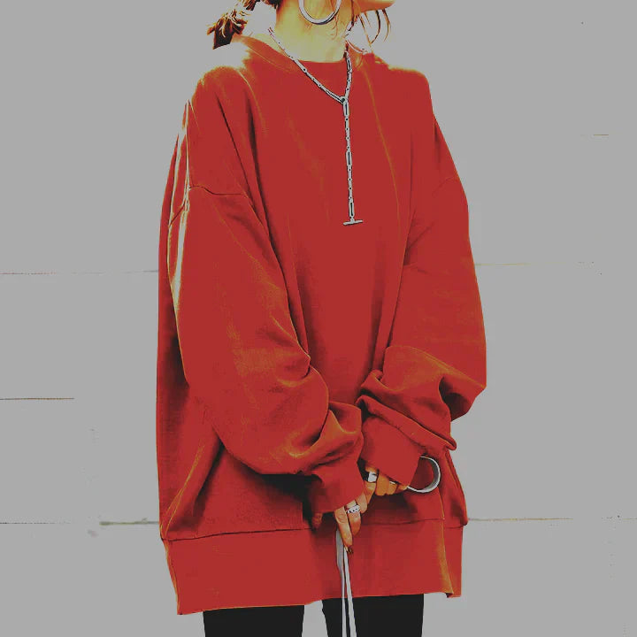 Women’s Oversized Round Neck Pullover Sweater