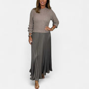 Women’s Two-Piece Sweater And Pleated Maxi Skirt Set