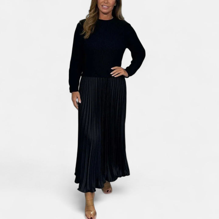 Women’s Two-Piece Sweater And Pleated Maxi Skirt Set