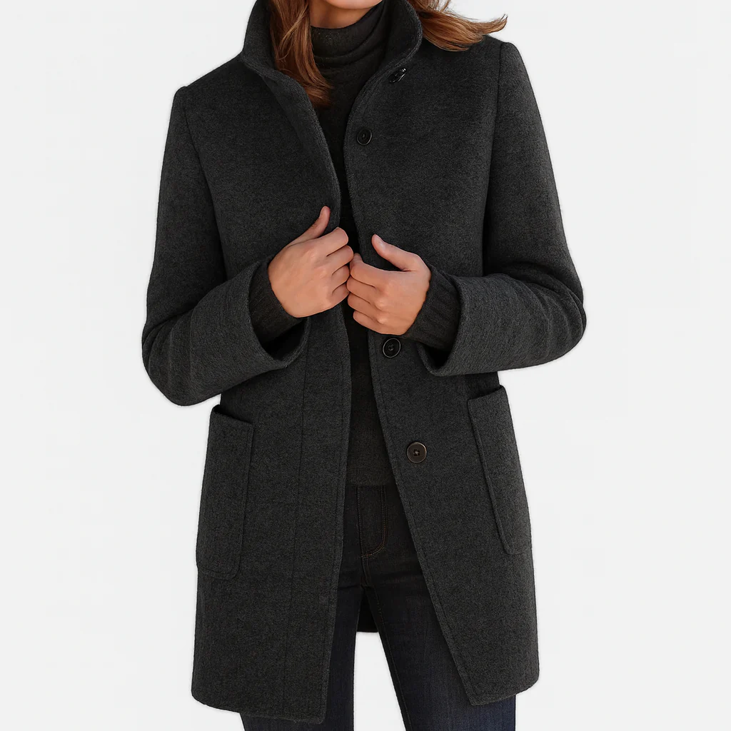 Women’s Button-Front Tailored Midi Coat
