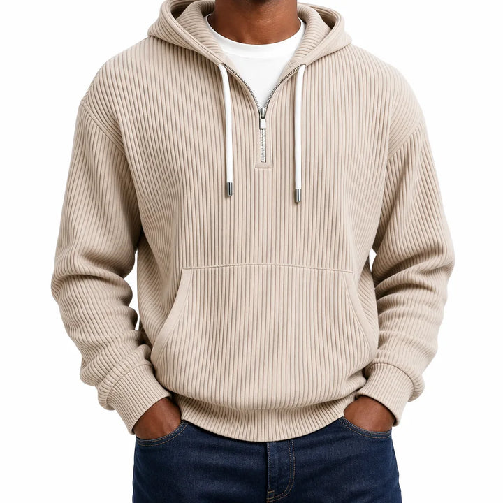 Men’s Ribbed Half Zip Hoodie