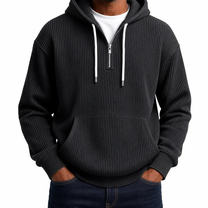 Men’s Ribbed Half Zip Hoodie