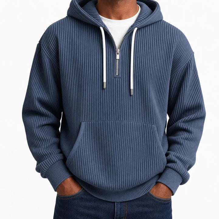 Men’s Ribbed Half Zip Hoodie