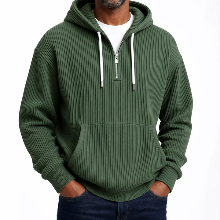 Men’s Ribbed Half Zip Hoodie