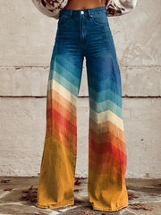 Women’s Chevron Print Wide-Leg Pants
