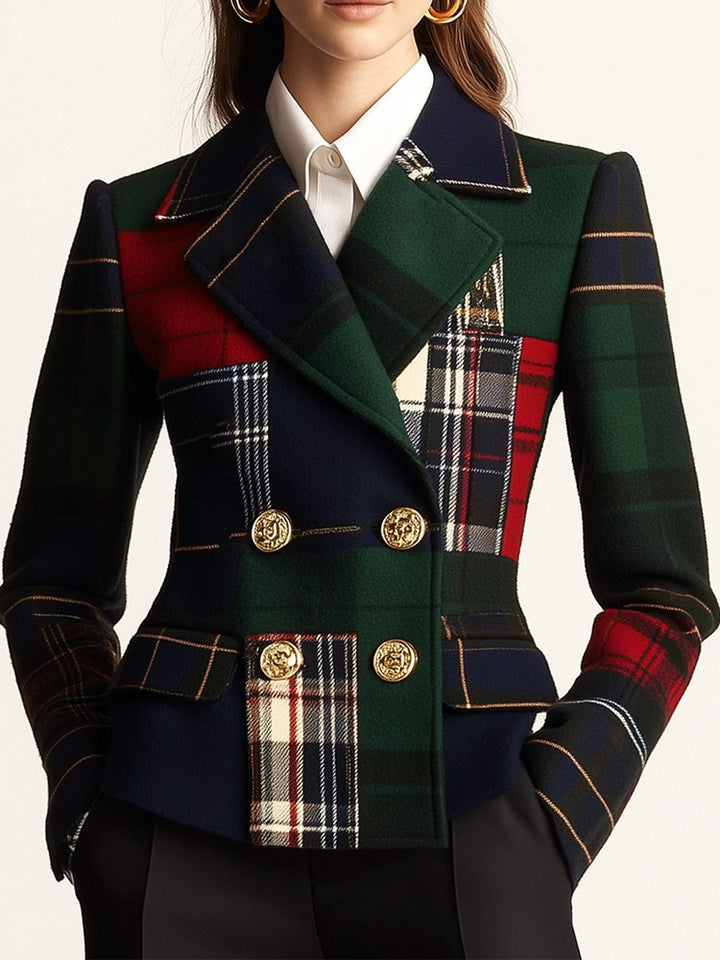 Women’s Plaid Double Breasted Blazer