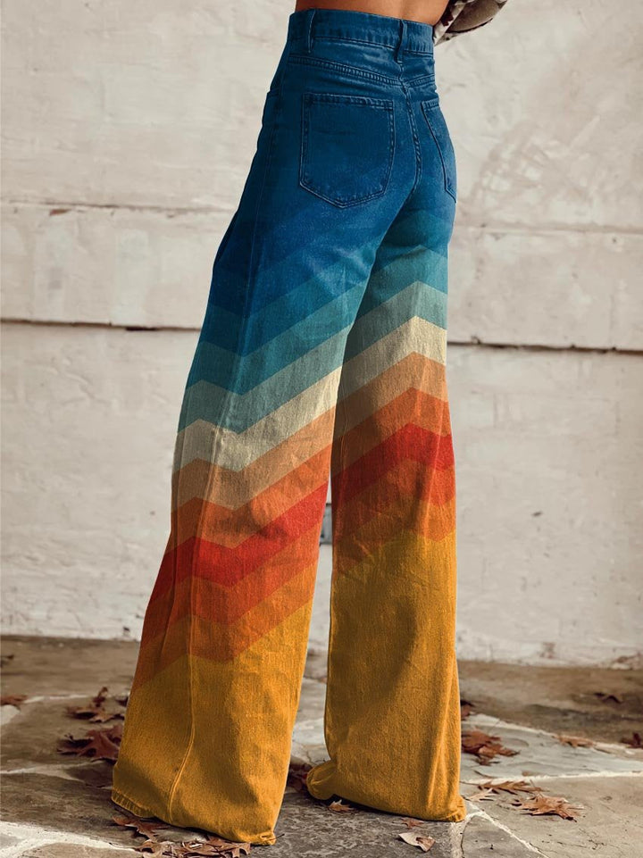 Women’s Chevron Print Wide-Leg Pants