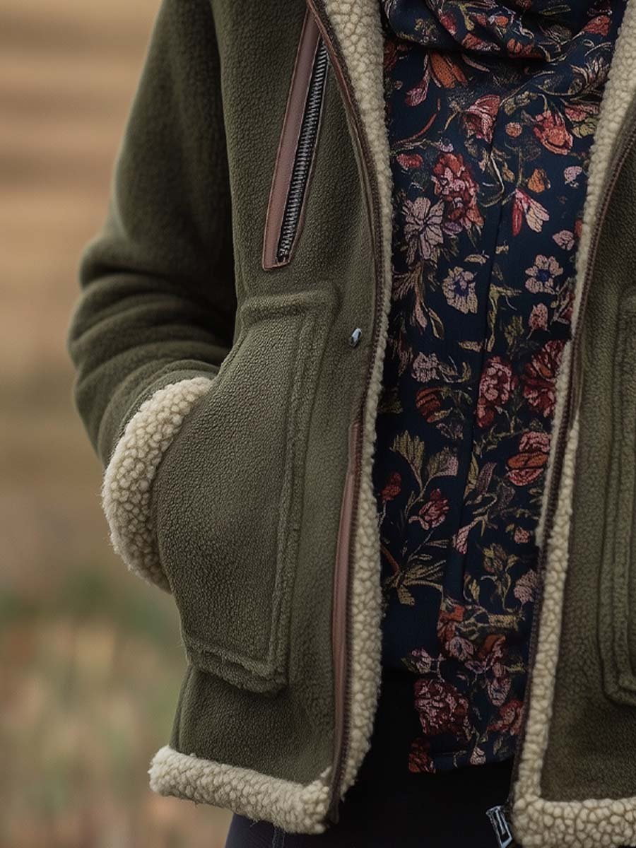Women’s Vintage Turtleneck Teddy Jacket