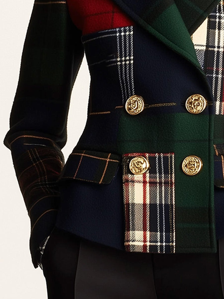 Women’s Plaid Double Breasted Blazer