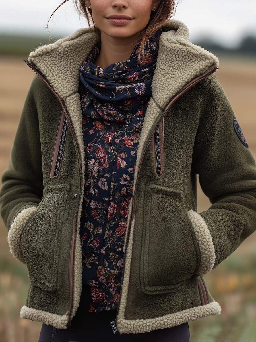 Women’s Vintage Turtleneck Teddy Jacket