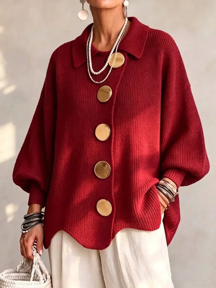 Women’s Oversized Collared Button Front Cardigan