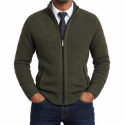 Men’s Full Zip Textured Knit Cardigan