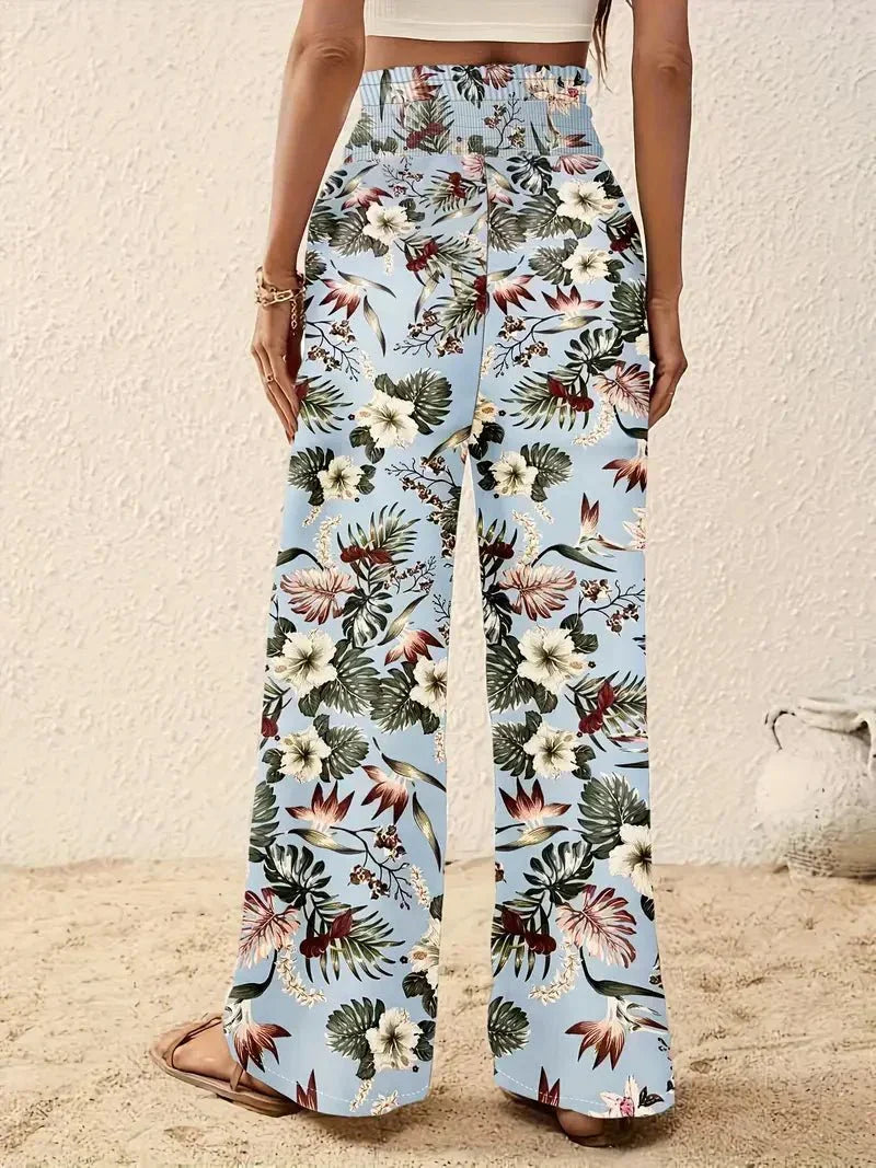 Women’s Elegant Floral Print Trousers