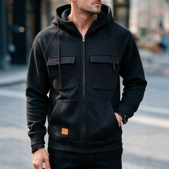 Men’s Casual Zip-Up Hooded Jacket