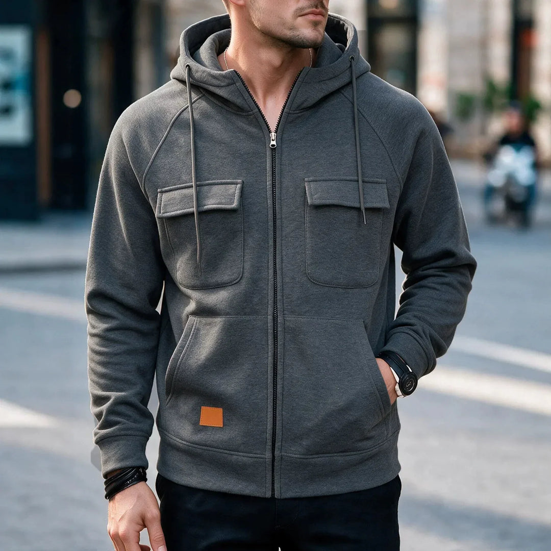 Men’s Casual Zip-Up Hooded Jacket