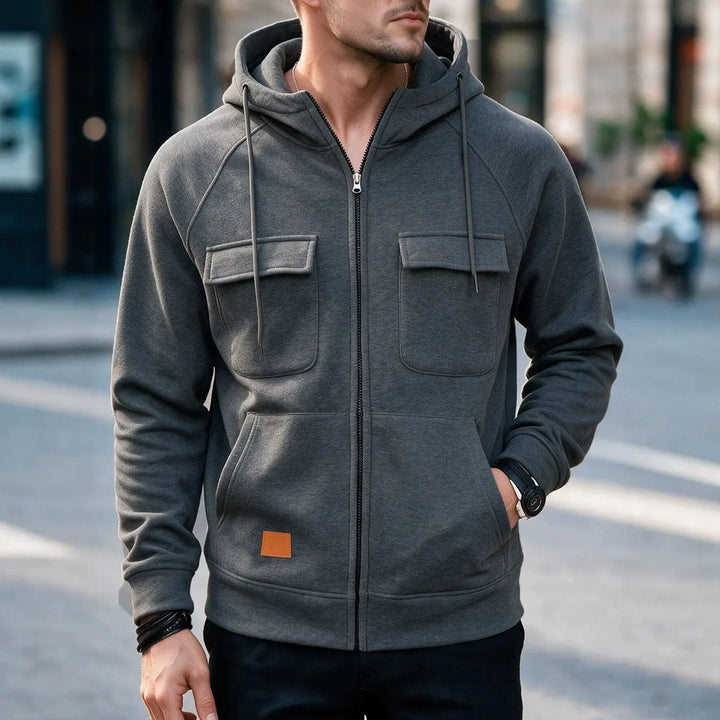 Men’s Casual Zip-Up Hooded Jacket
