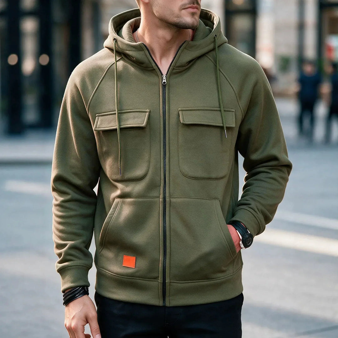 Men’s Casual Zip-Up Hooded Jacket