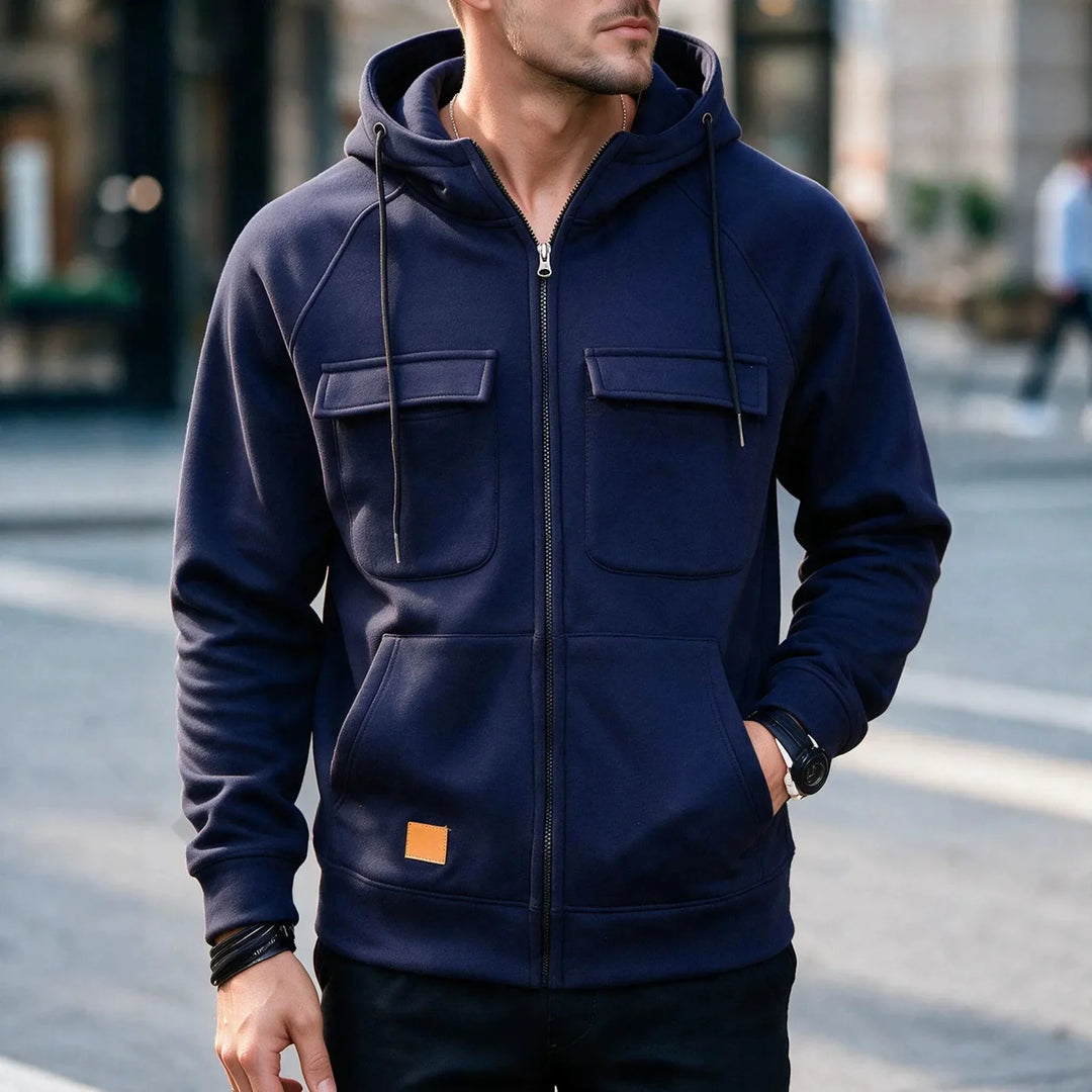 Men’s Casual Zip-Up Hooded Jacket