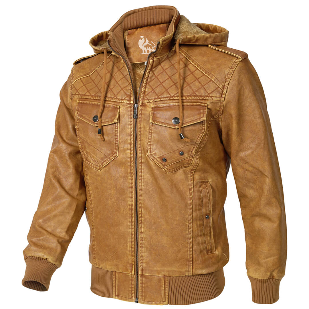 Men’s Slim Fit Zip-Up Biker Jacket