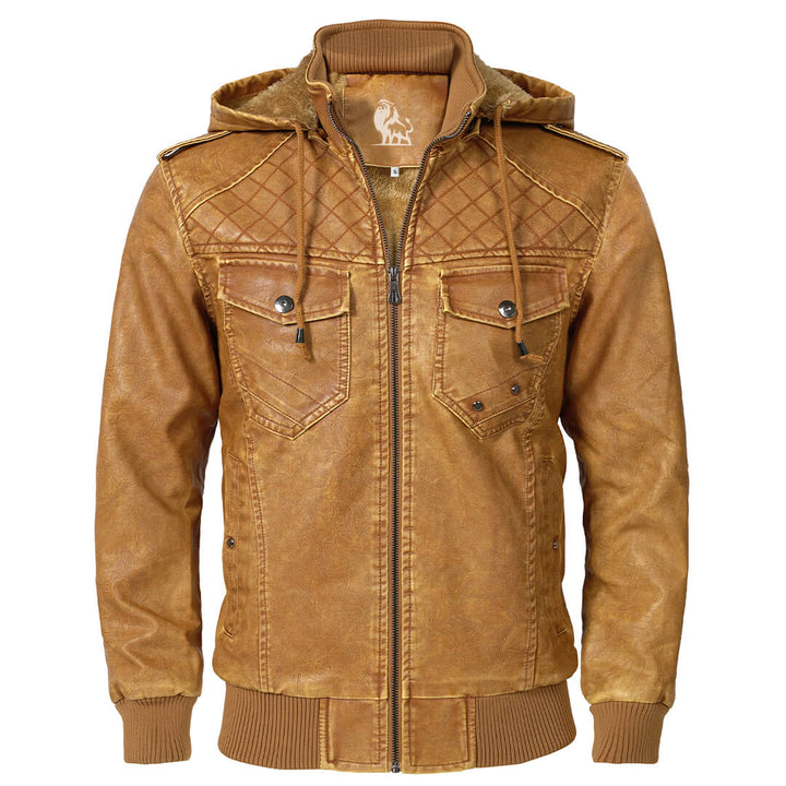 Men’s Slim Fit Zip-Up Biker Jacket