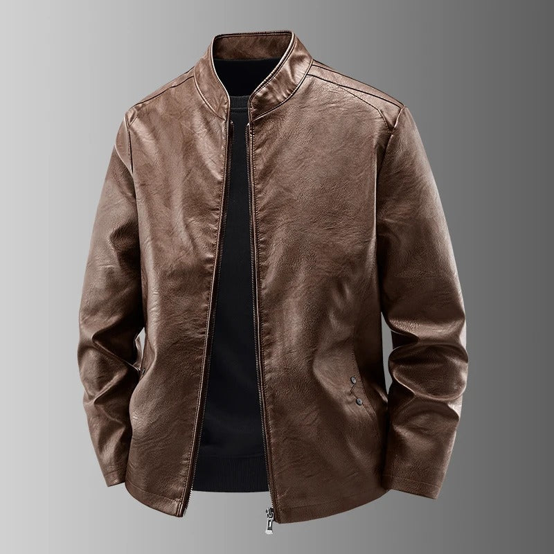 Men’s Classic Asymmetrical Zip Biker Jacket