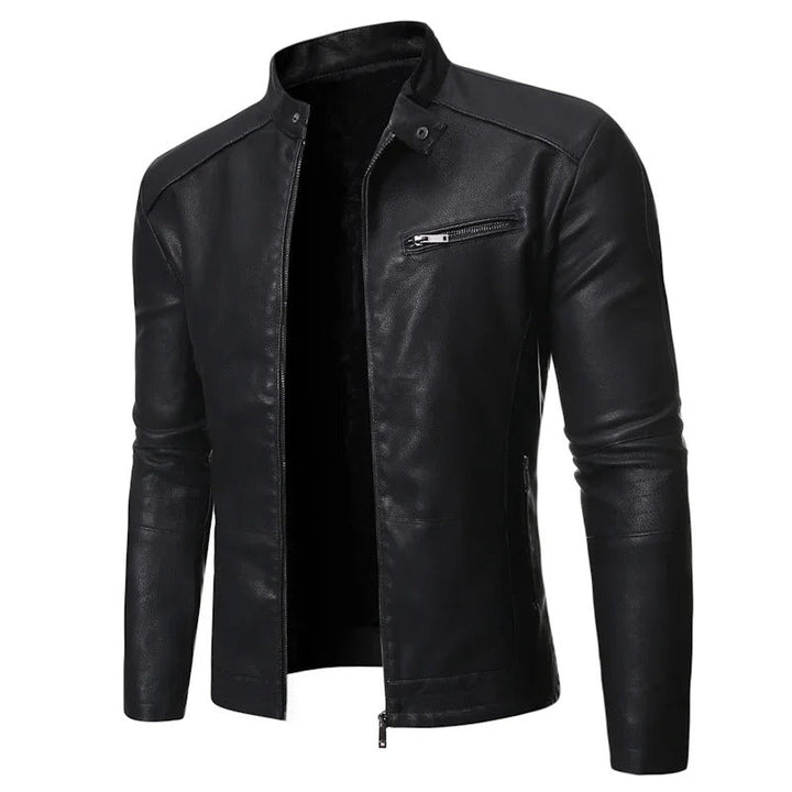 Men’s Slim Fit Zip Front Moto Jacket