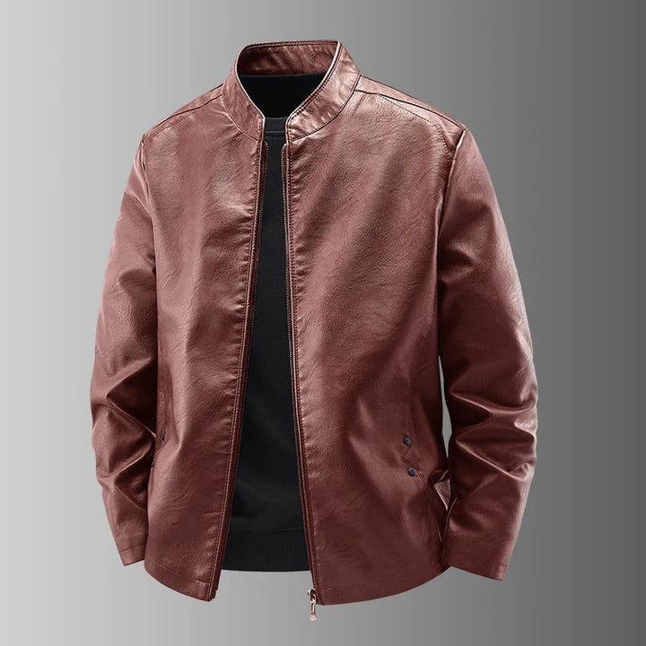 Men’s Classic Asymmetrical Zip Biker Jacket