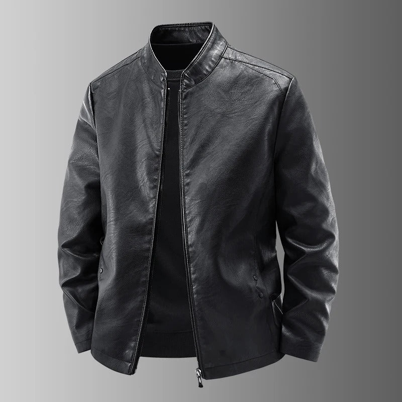 Men’s Classic Asymmetrical Zip Biker Jacket