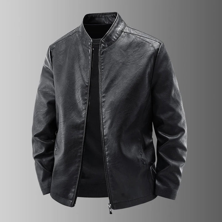 Men’s Classic Asymmetrical Zip Biker Jacket
