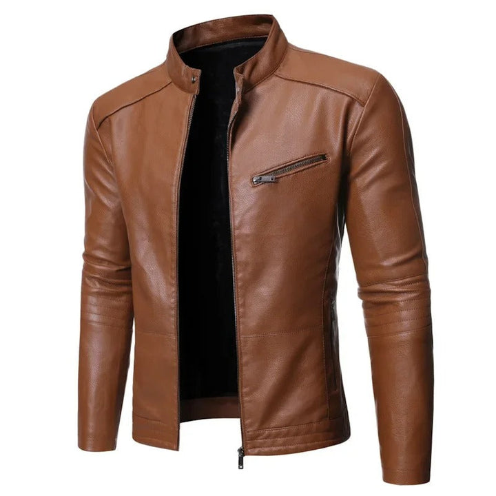 Men’s Slim Fit Zip Front Moto Jacket