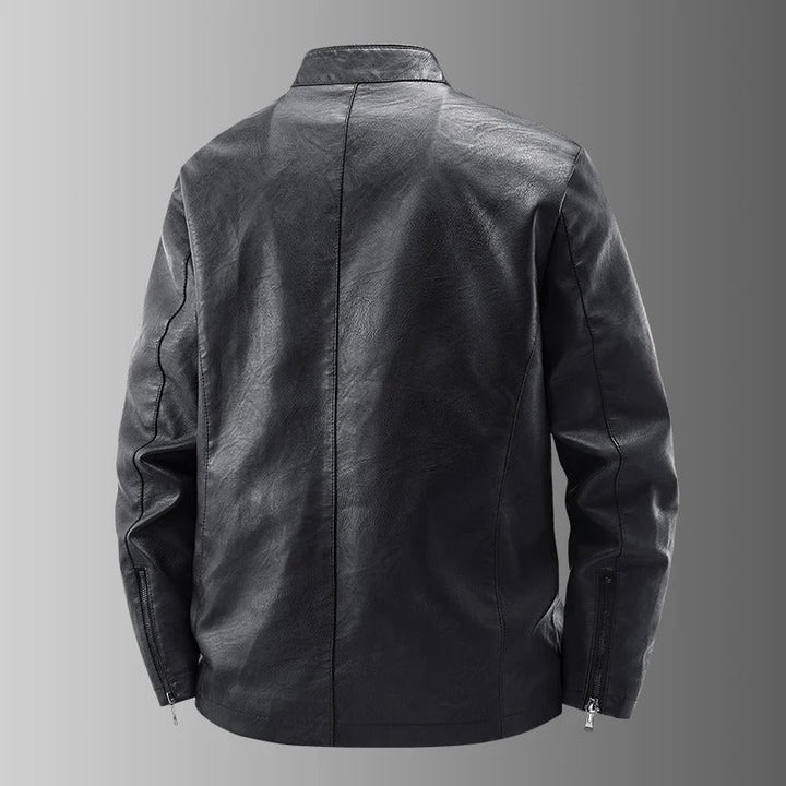 Men’s Classic Asymmetrical Zip Biker Jacket