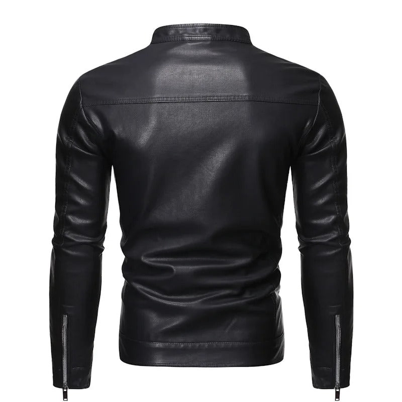 Men’s Stand Collar Biker Jacket