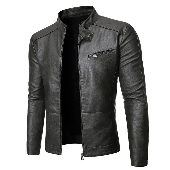 Men’s Slim Fit Zip Front Moto Jacket