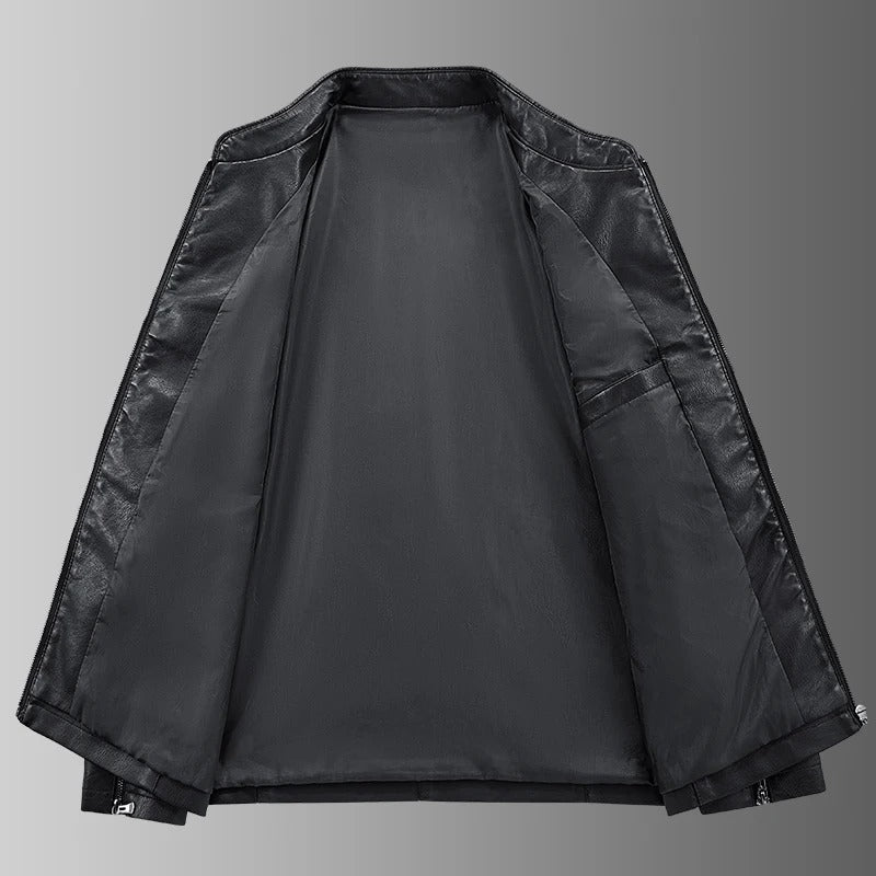 Men’s Classic Asymmetrical Zip Biker Jacket