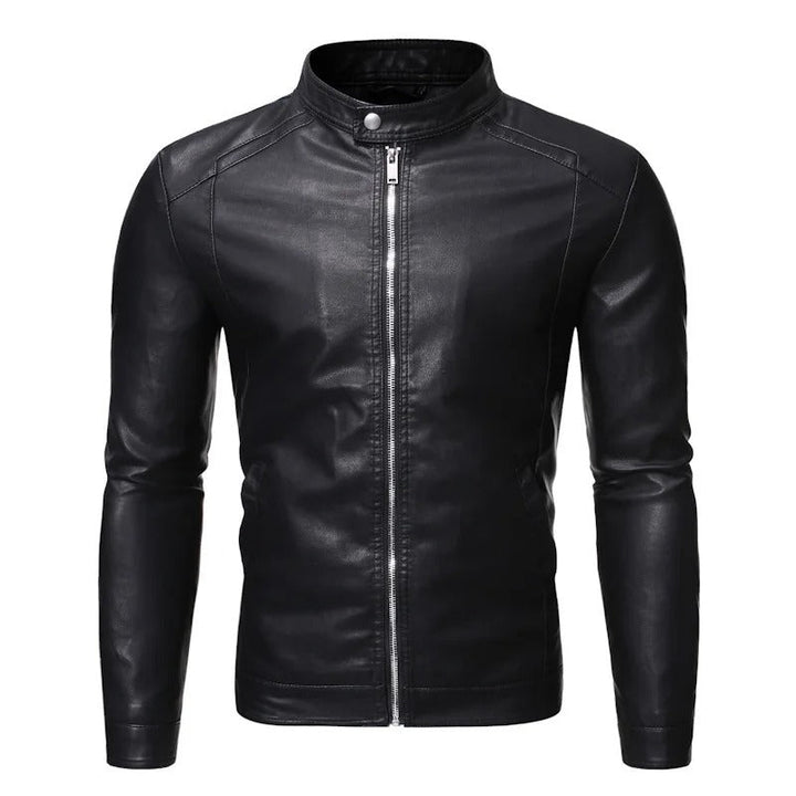 Men’s Stand Collar Biker Jacket