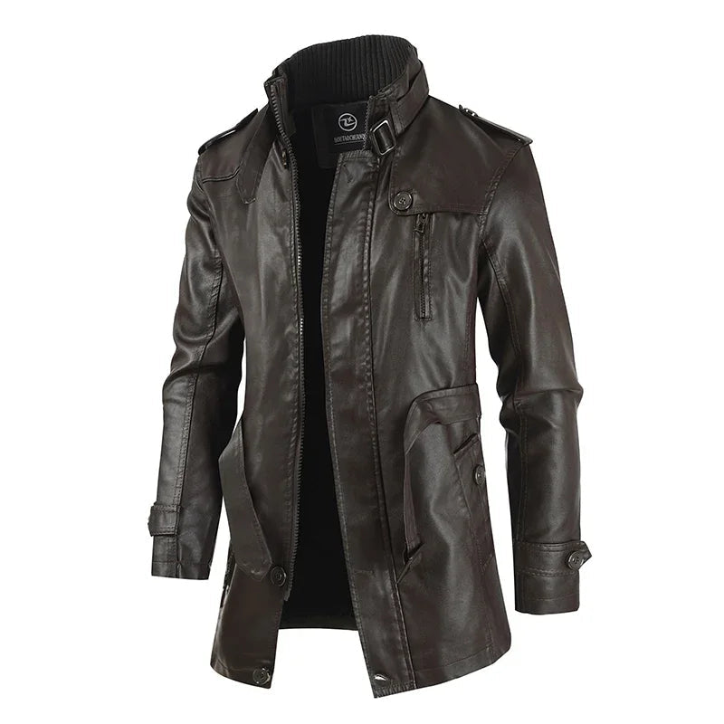Women’s Long Asymmetric Zip Biker Jacket