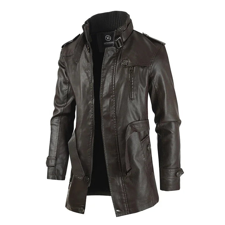 Women’s Long Asymmetric Zip Biker Jacket