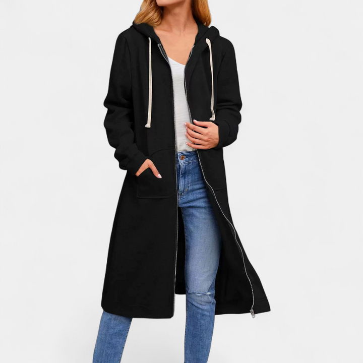 Women’s Hooded Longline Open Front Cardigan