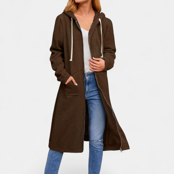 Women’s Hooded Longline Open Front Cardigan